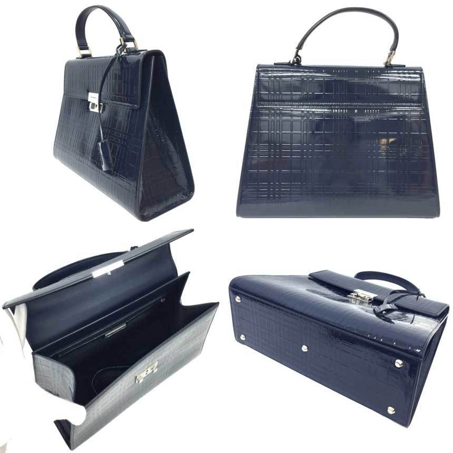 Burberry Patent Blue Handbags