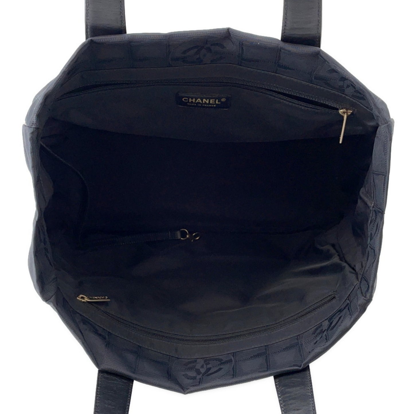 Chanel Woven Fabric Black Tote Bags