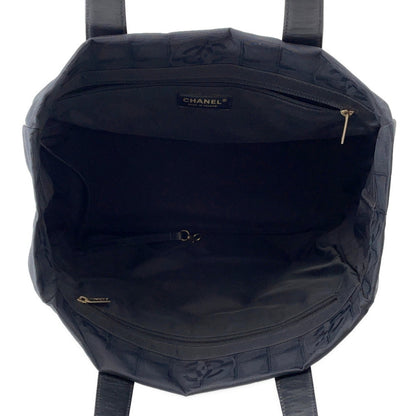 Chanel Woven Fabric Black Tote Bags