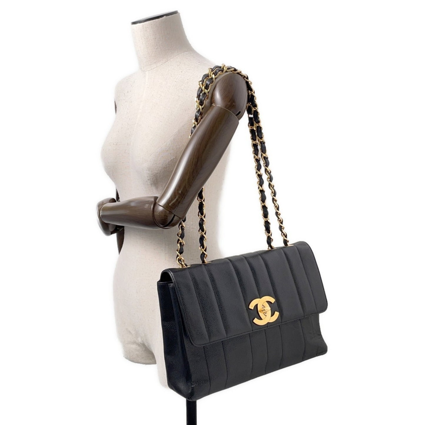 Chanel Calfskin Black Shoulder Bags