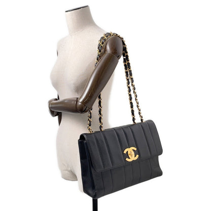 Chanel Calfskin Black Shoulder Bags