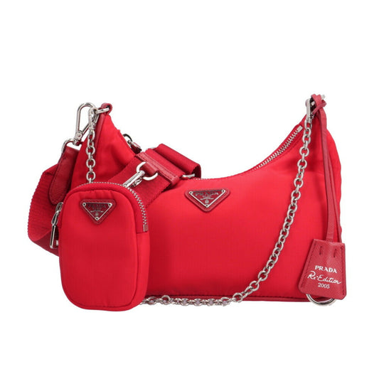 Prada Nylon Red Shoulder Bags