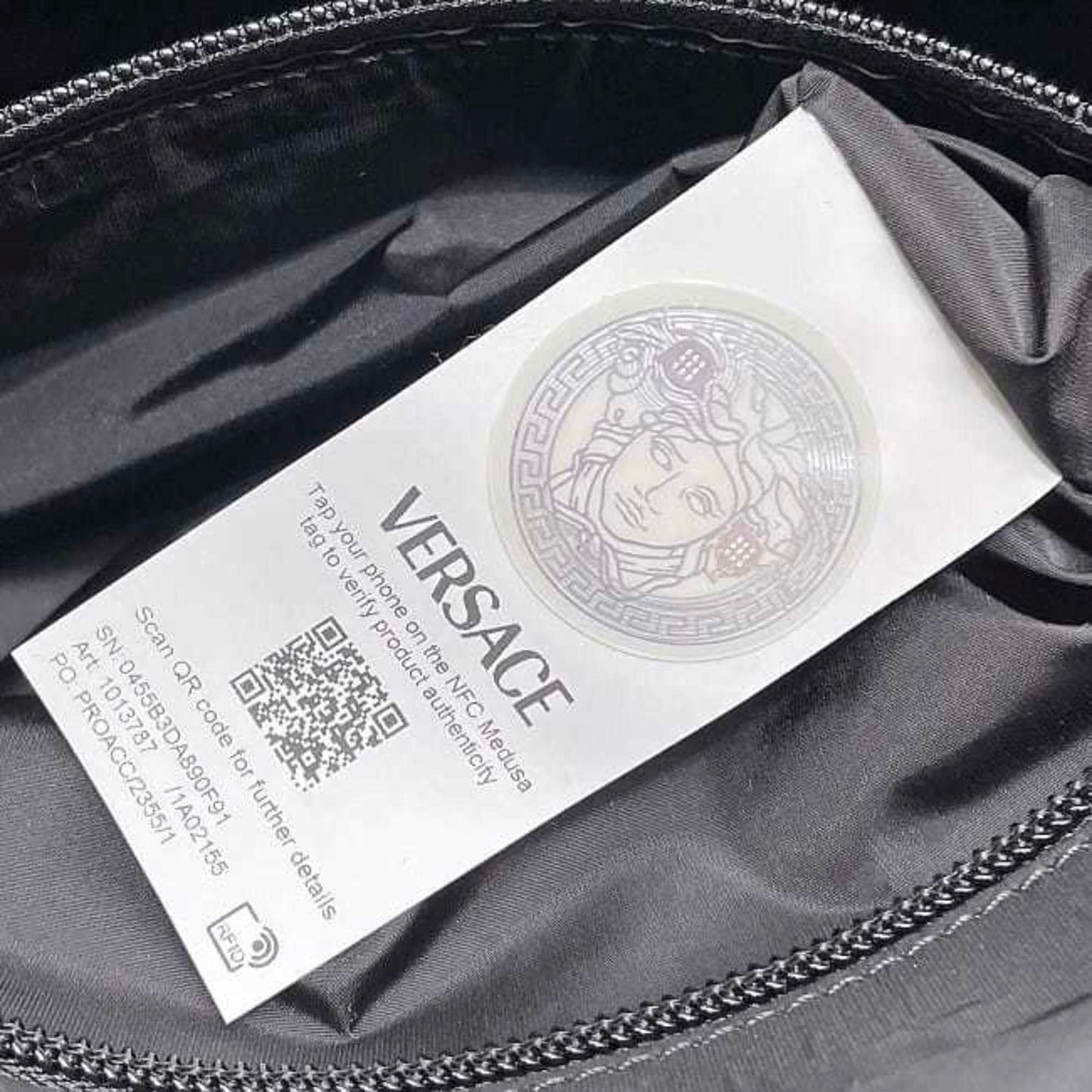 Versace Nylon Black Tote Bags