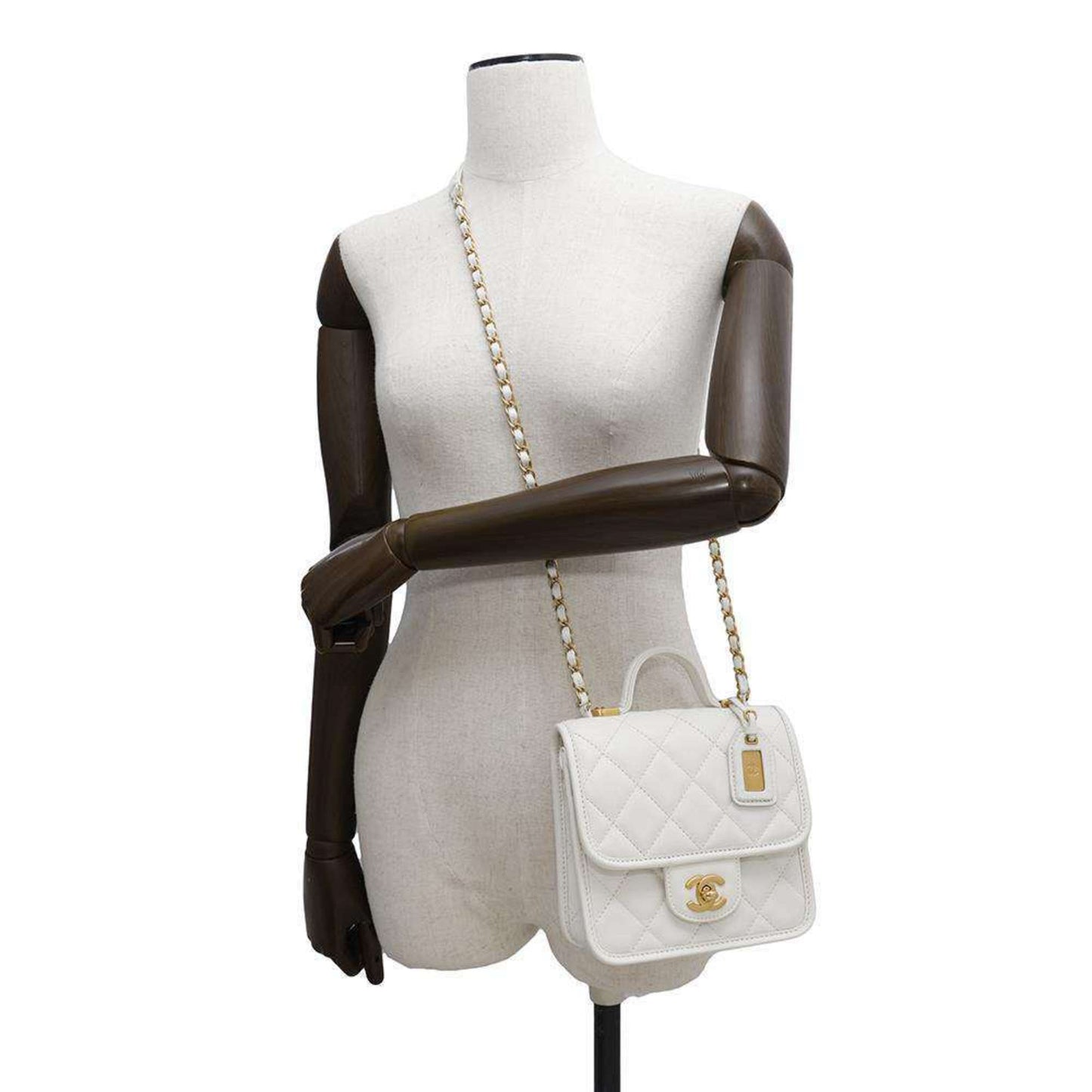 Chanel Calfskin White Shoulder Bags