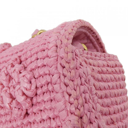 Chanel Woven Fabric Pink Shoulder Bags
