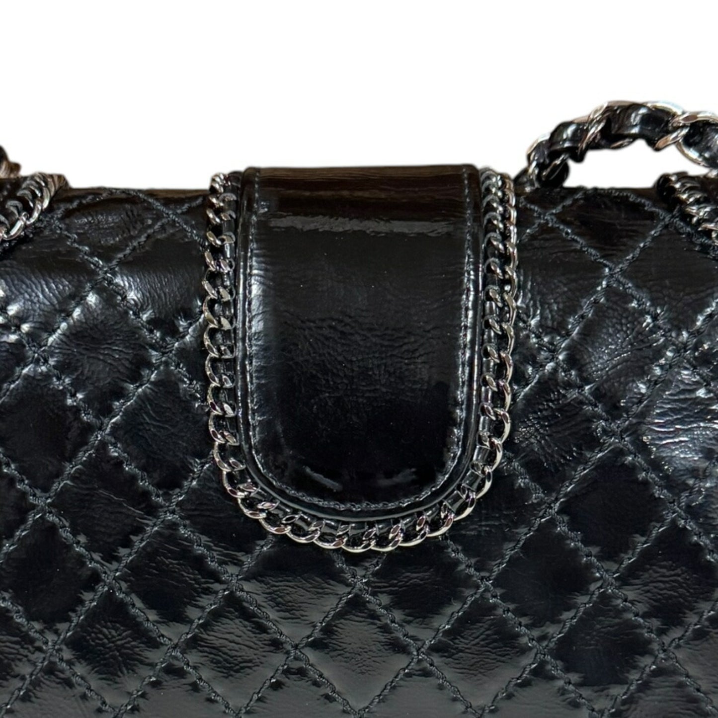 Chanel Patent Black Shoulder Bags