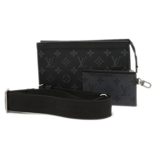 Louis Vuitton Monogram Canvas Black Clutch Bags