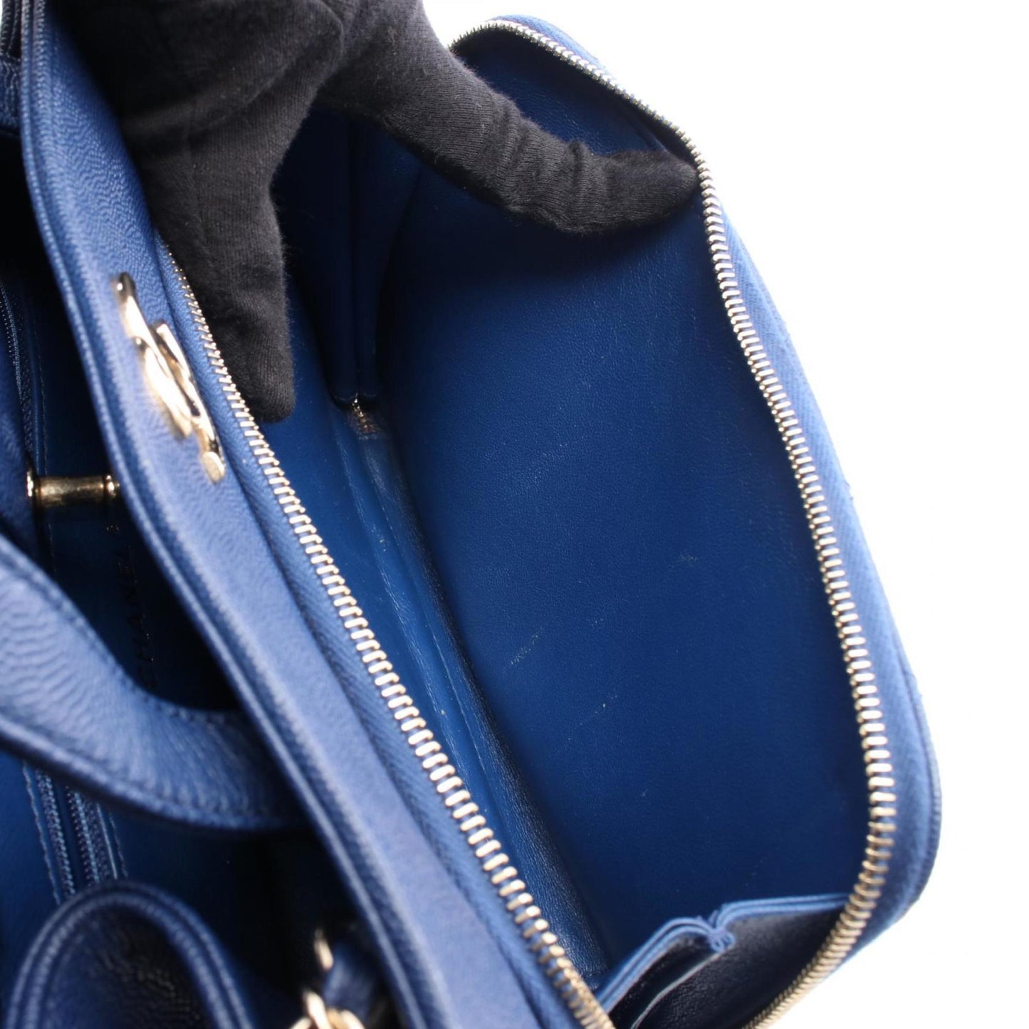 Chanel Calfskin Blue Shoulder Bags