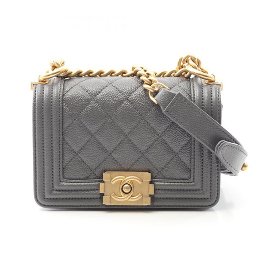 Chanel Calfskin Gray Shoulder Bags