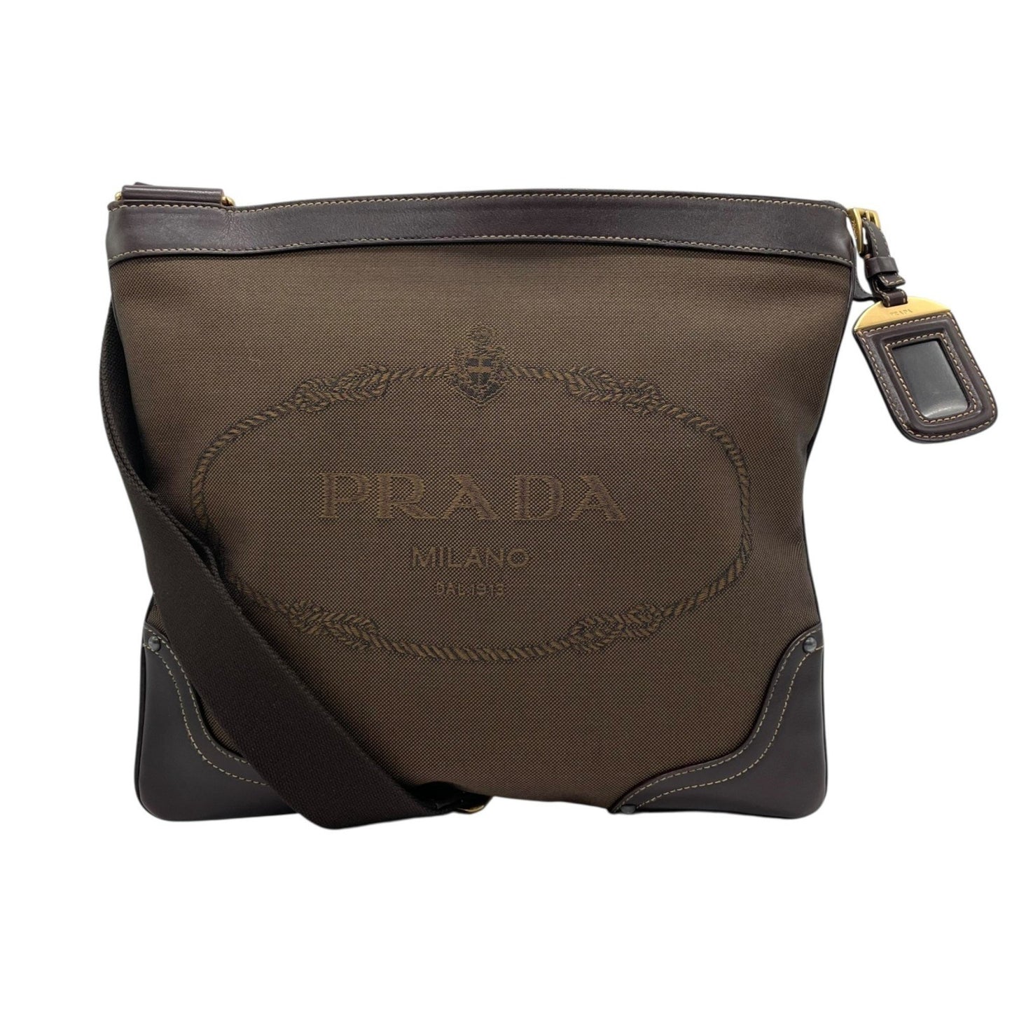 Prada Canvas Brown Shoulder Bags
