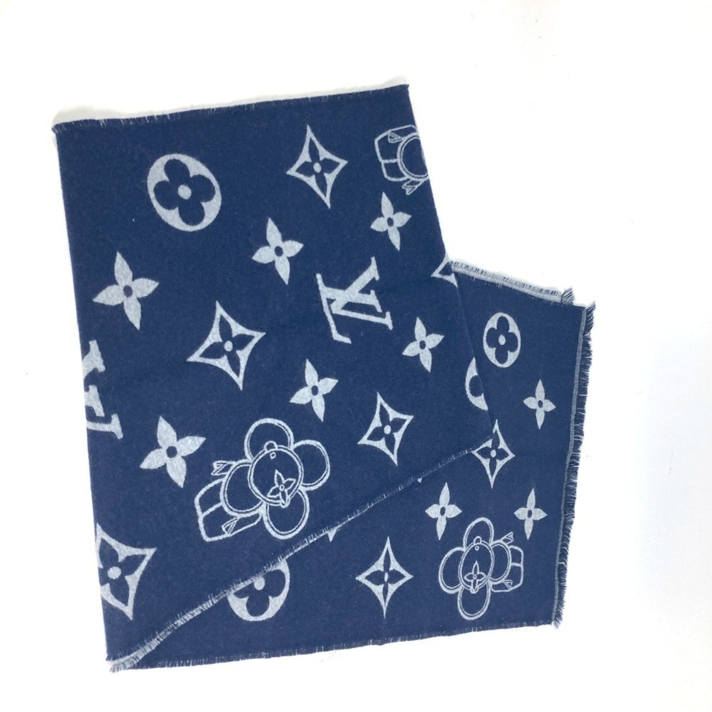 Louis Vuitton Wool Blue Scarves