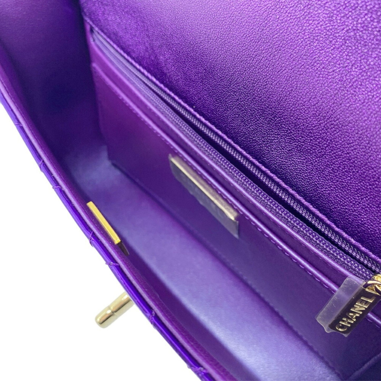 Chanel Patent Purple Shoulder Bags