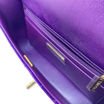 Chanel Patent Purple Shoulder Bags