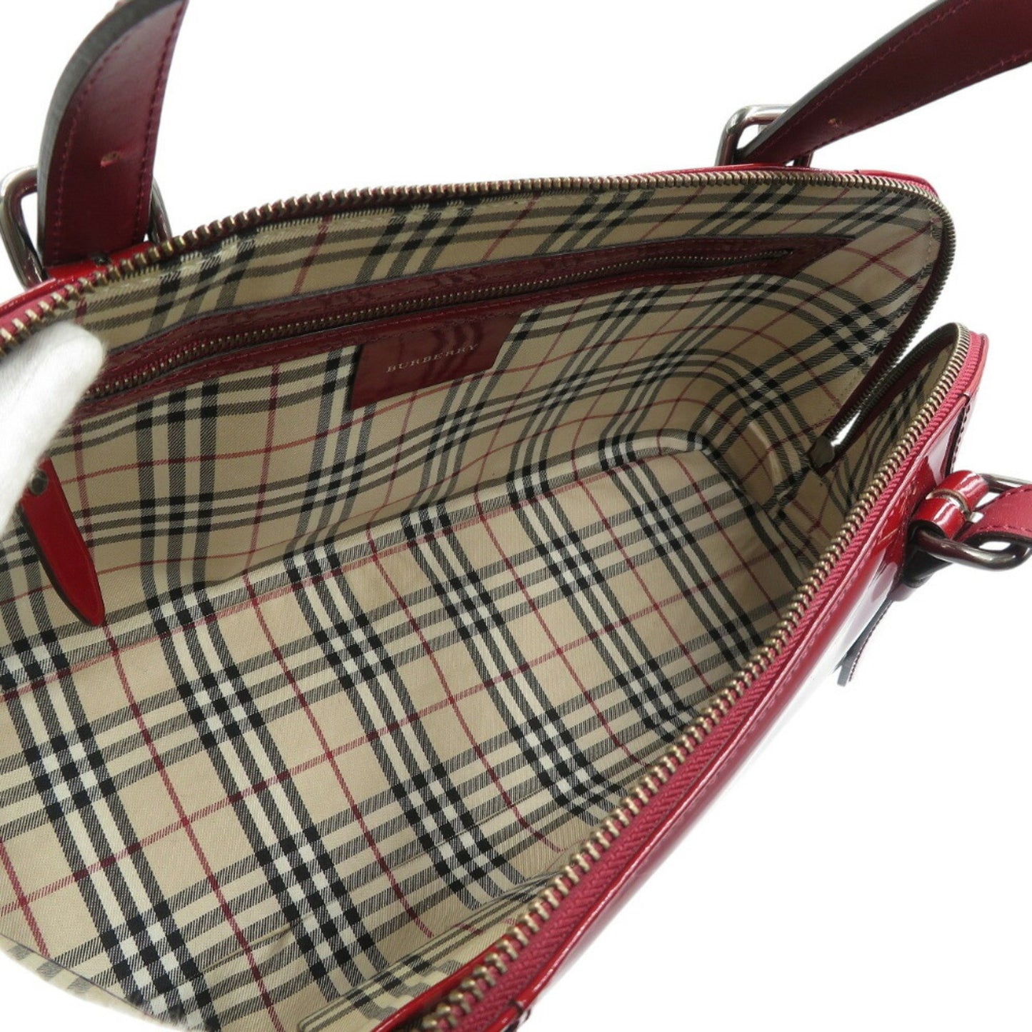 Burberry Patent Red Tote Bags