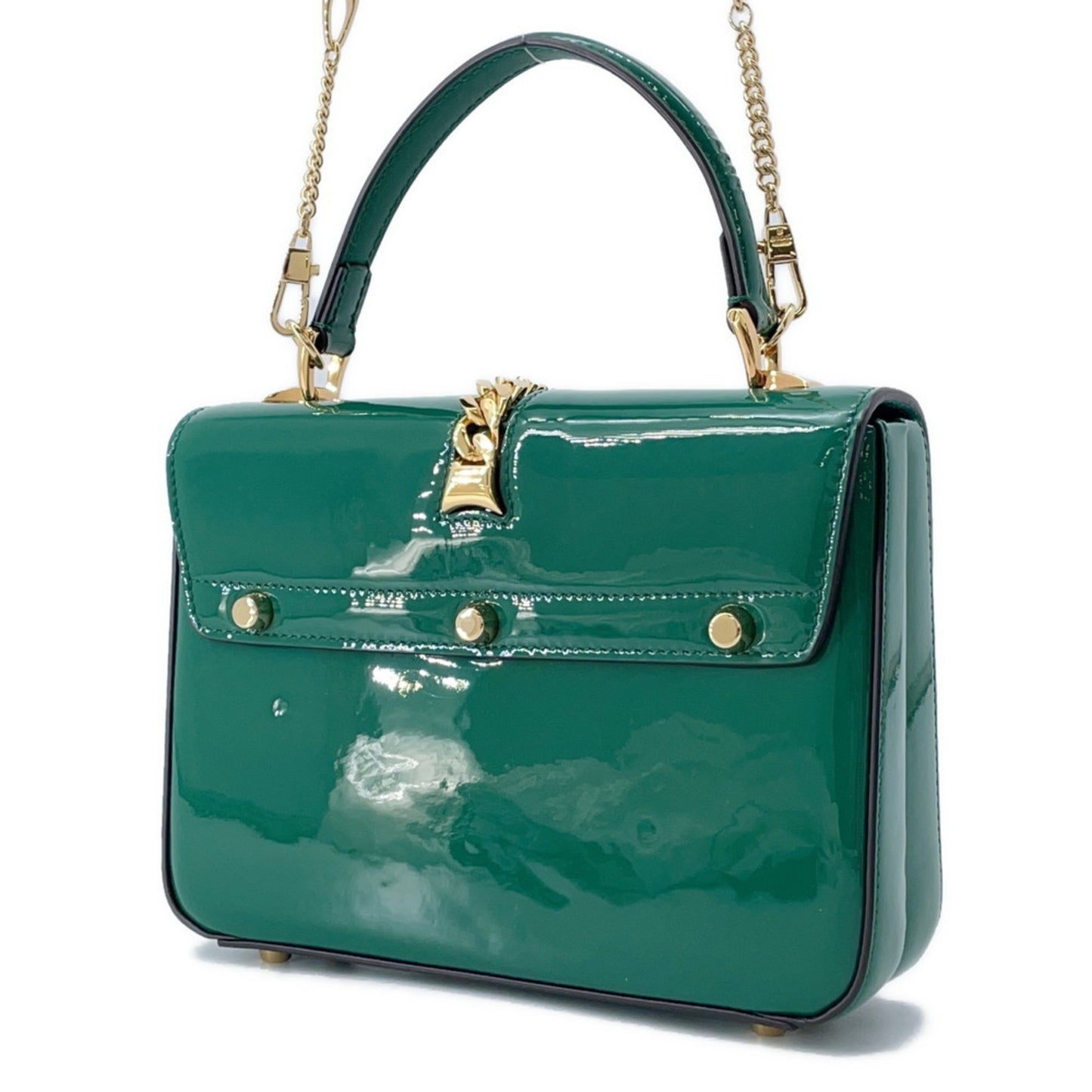 Gucci Patent Green Handbags