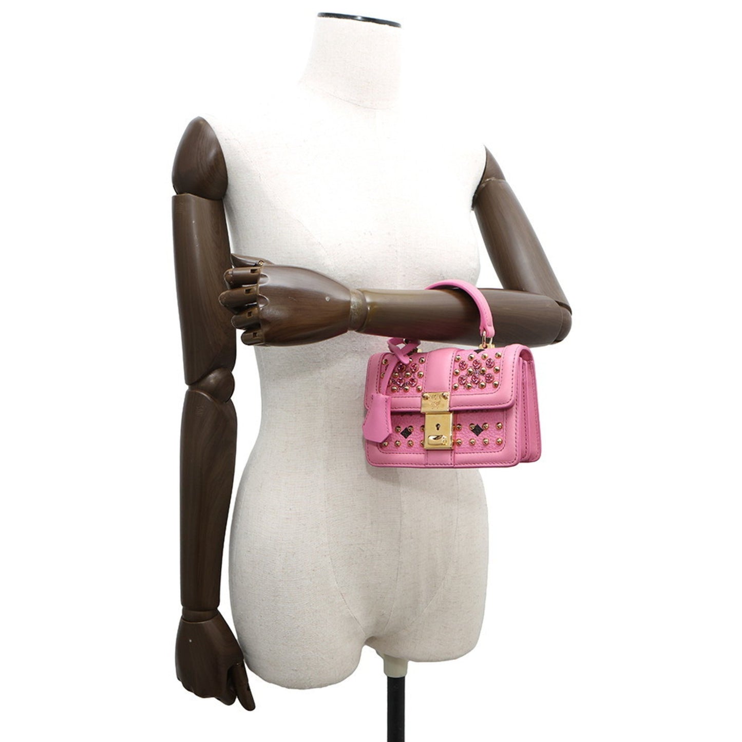 Mcm Rhinestones Pink Handbags