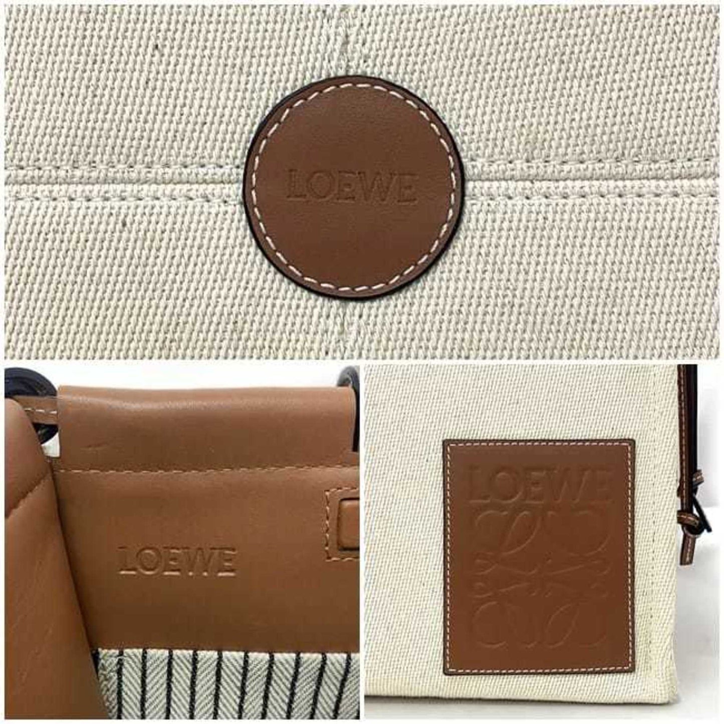 Loewe Canvas Brown Tote Bags
