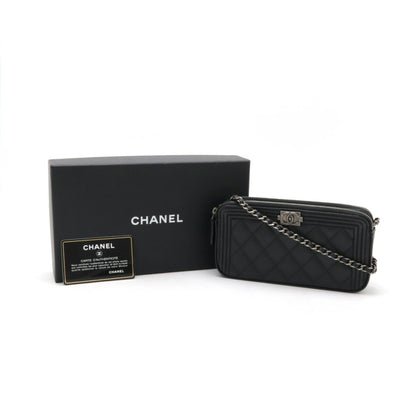 Chanel Calfskin Black Shoulder Bags