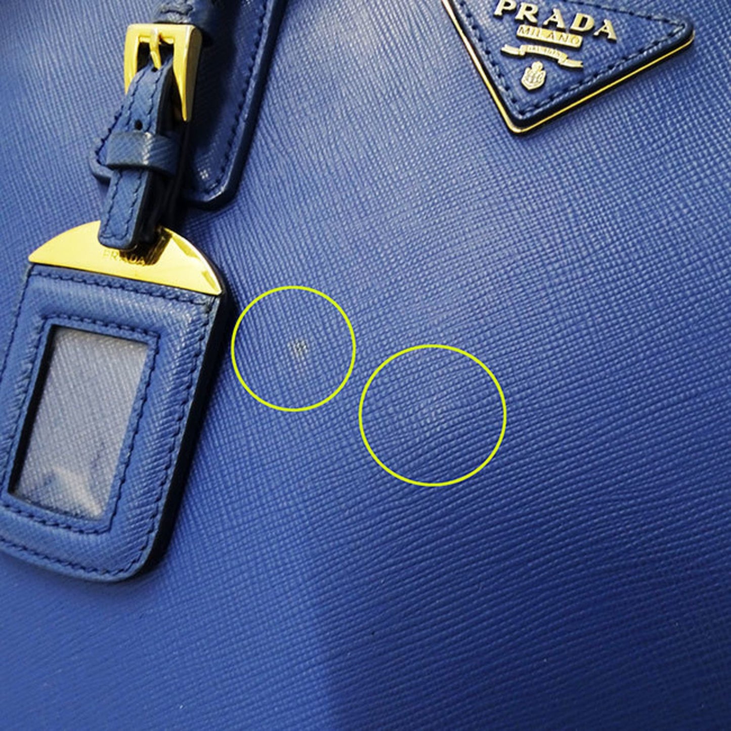 Prada Glossy Material Blue Handbags