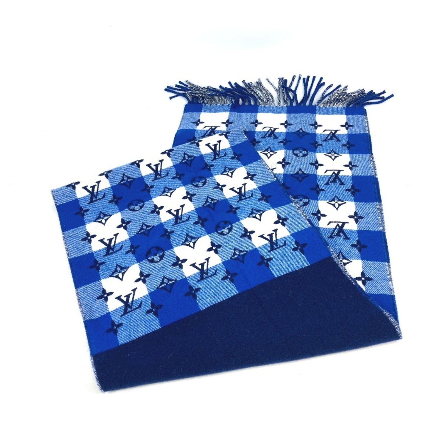 Louis Vuitton Wool Blue Scarves
