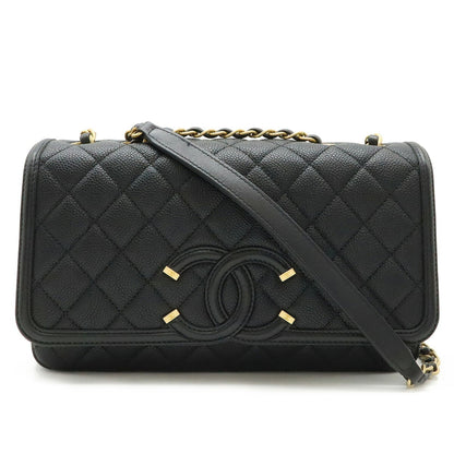 Chanel Calfskin Black Shoulder Bags