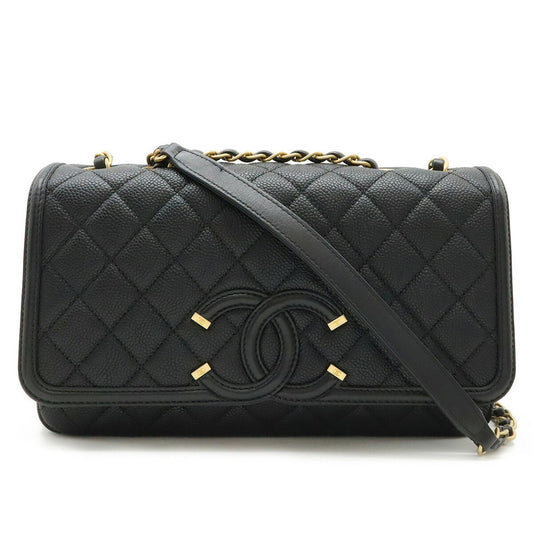Chanel Calfskin Black Shoulder Bags