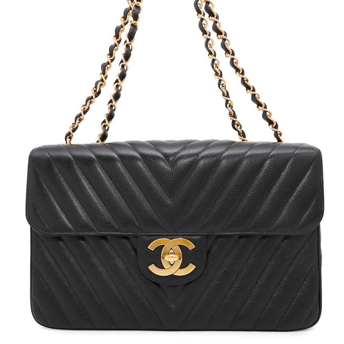 Chanel Calfskin Black Shoulder Bags