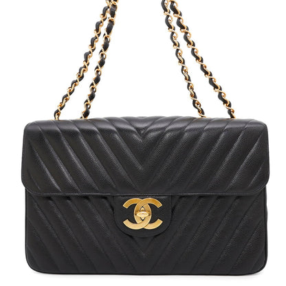 Chanel Calfskin Black Shoulder Bags