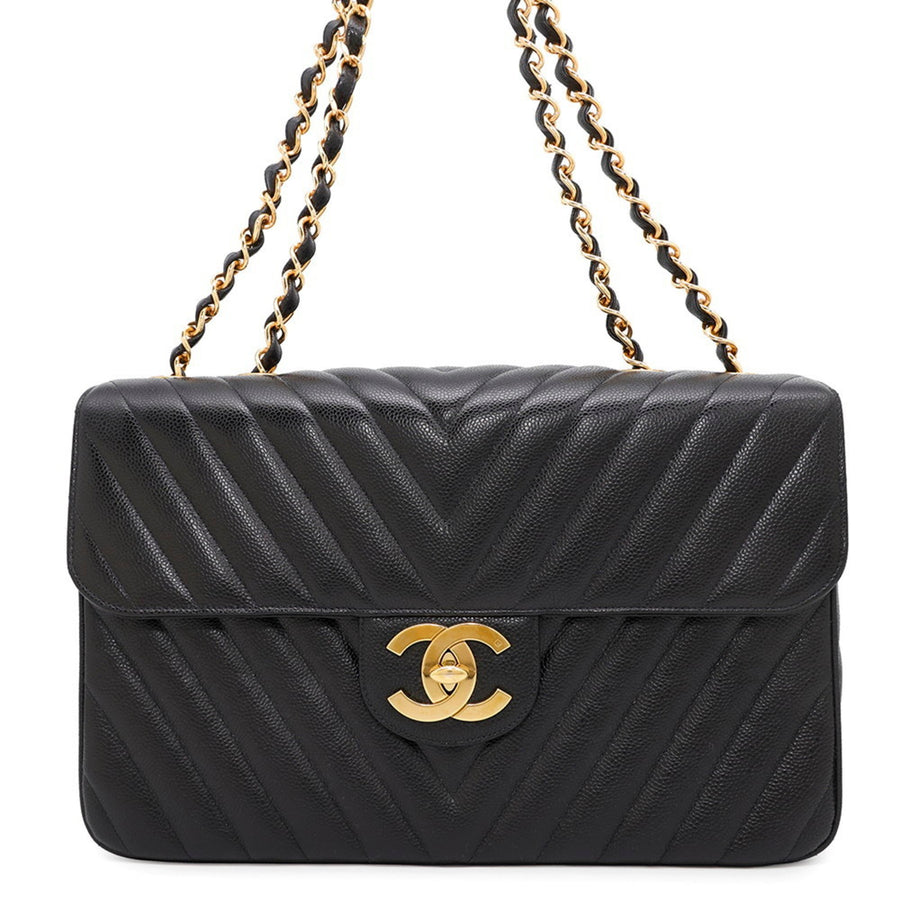 Chanel Calfskin Black Shoulder Bags
