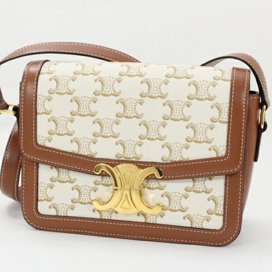 Celine Canvas Brown Shoulder Bags