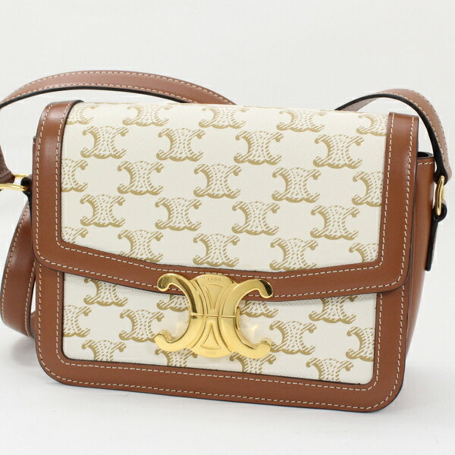 Celine Canvas Brown Shoulder Bags