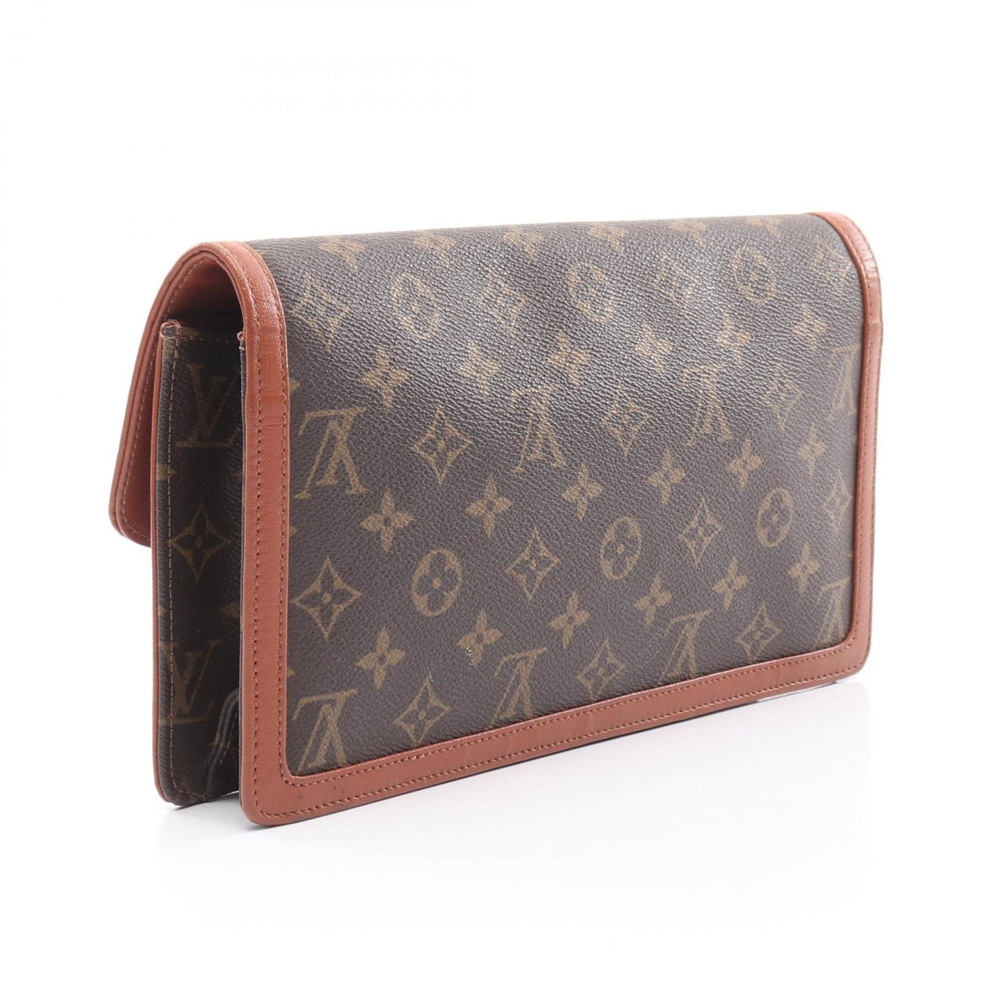 Louis Vuitton Coated Canvas Brown Clutch Bags