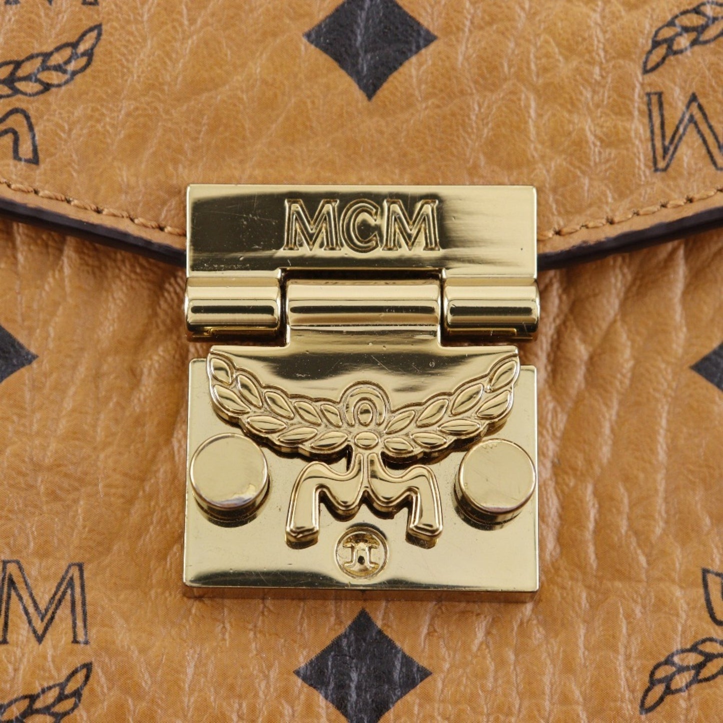 Mcm Pvc Brown Shoulder Bags