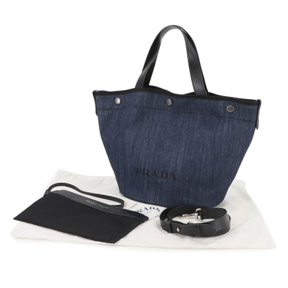 Prada Denim Black Shoulder Bags
