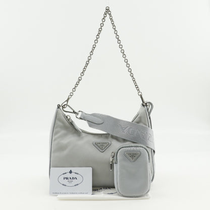 Prada Nylon Gray Shoulder Bags