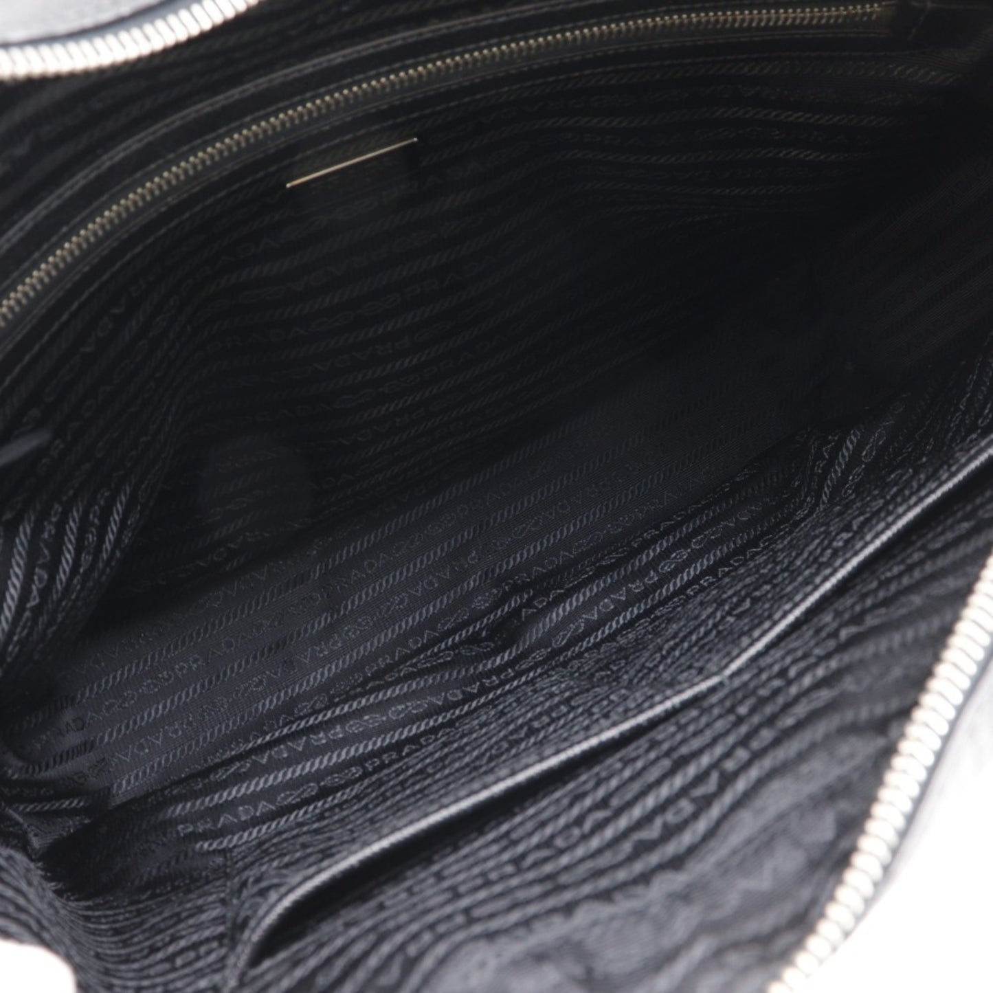 Prada Glossy Material Black Shoulder Bags