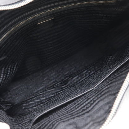 Prada Glossy Material Black Shoulder Bags