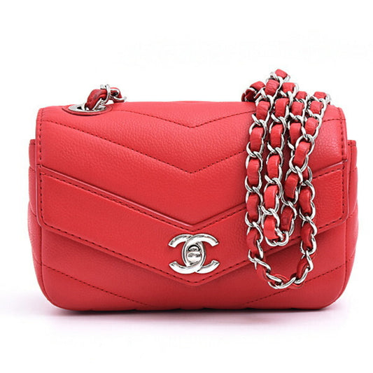 Chanel Calfskin Red Shoulder Bags
