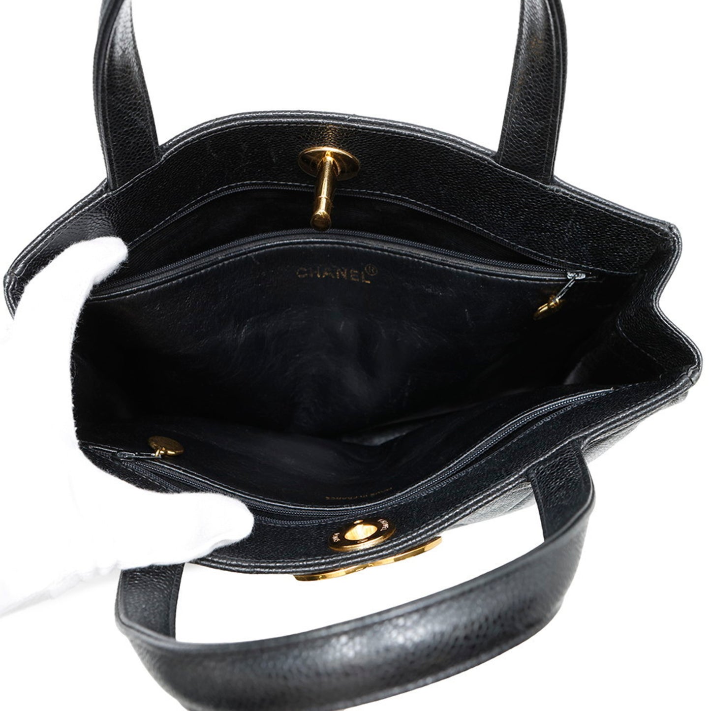 Chanel Calfskin Black Handbags