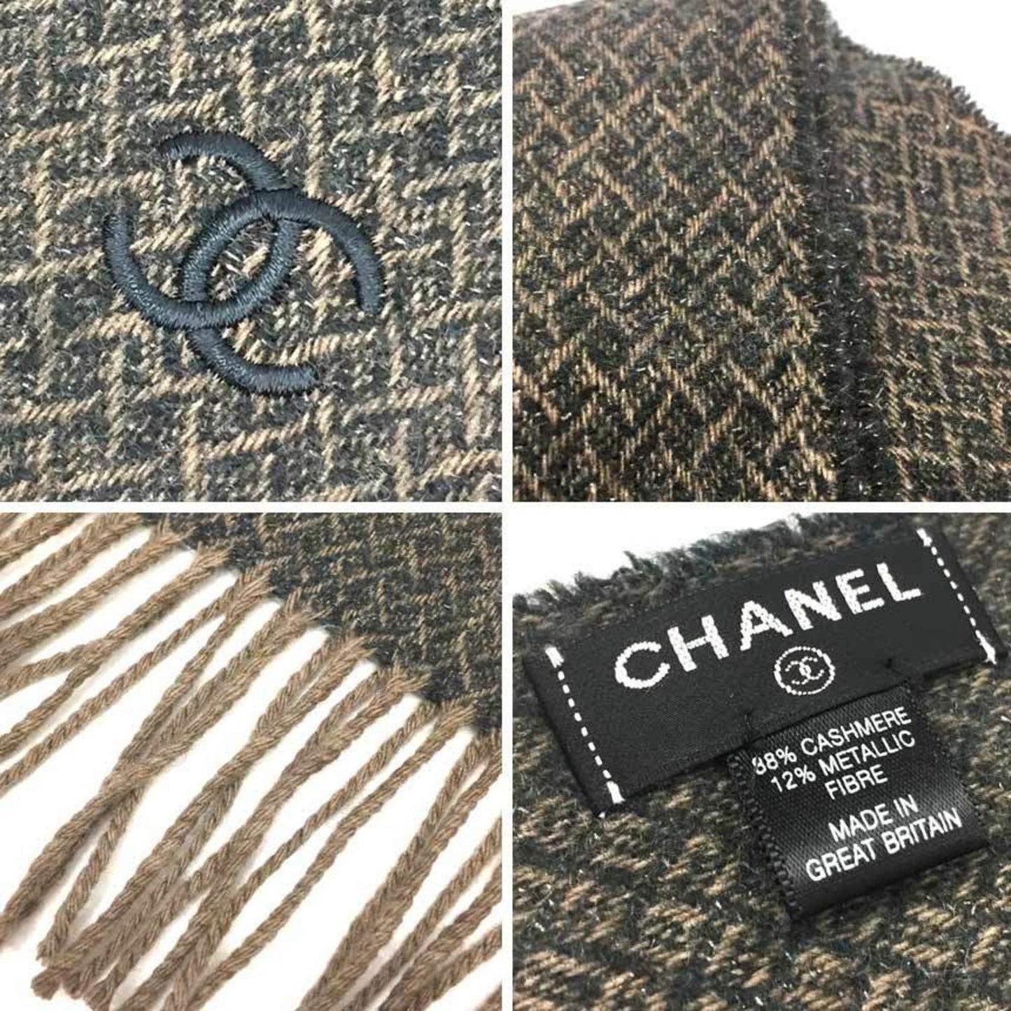 Chanel Cashmere Brown Scarves