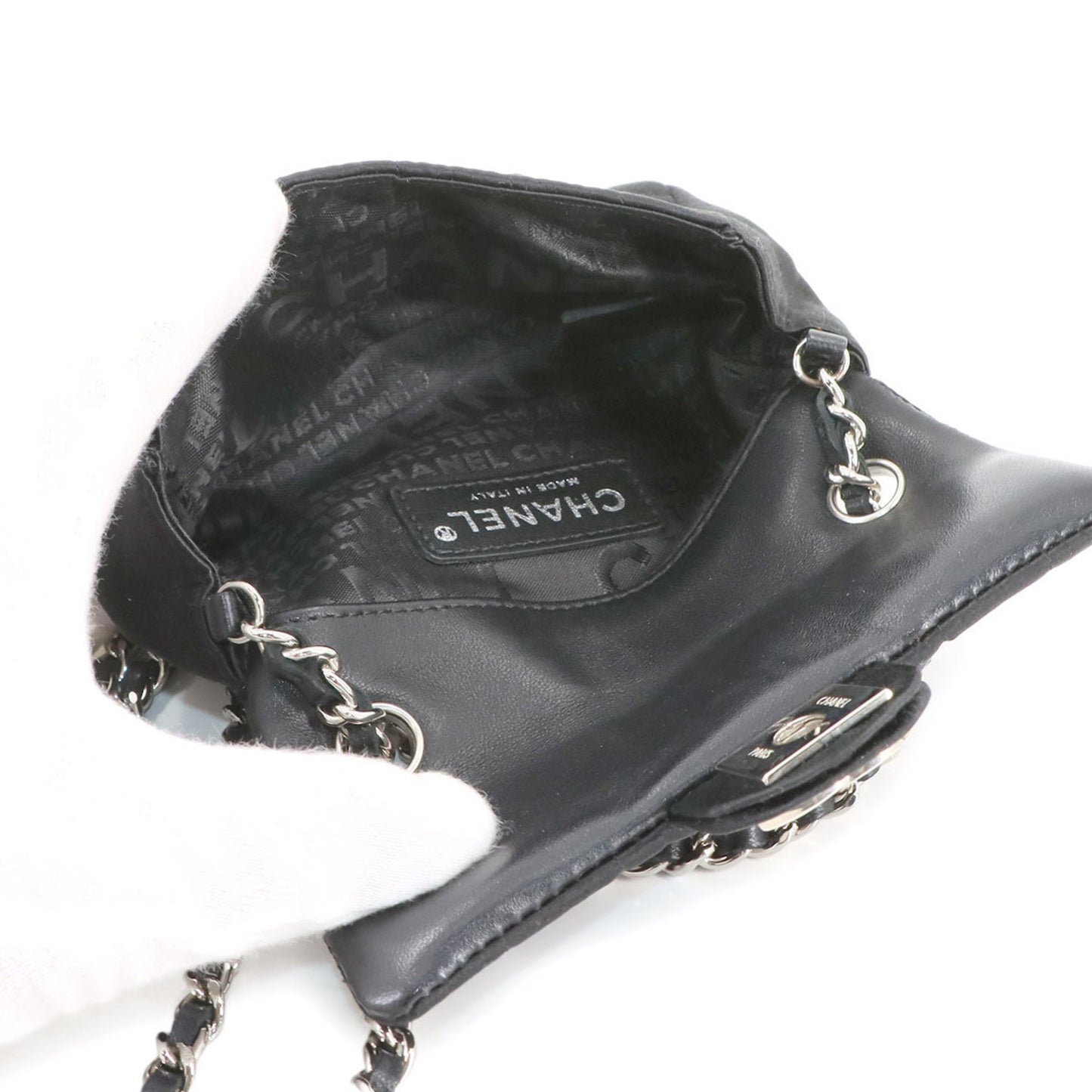 Chanel Satin Black Shoulder Bags