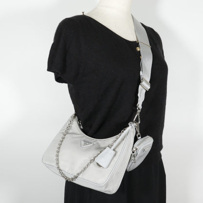 Prada Nylon Gray Shoulder Bags