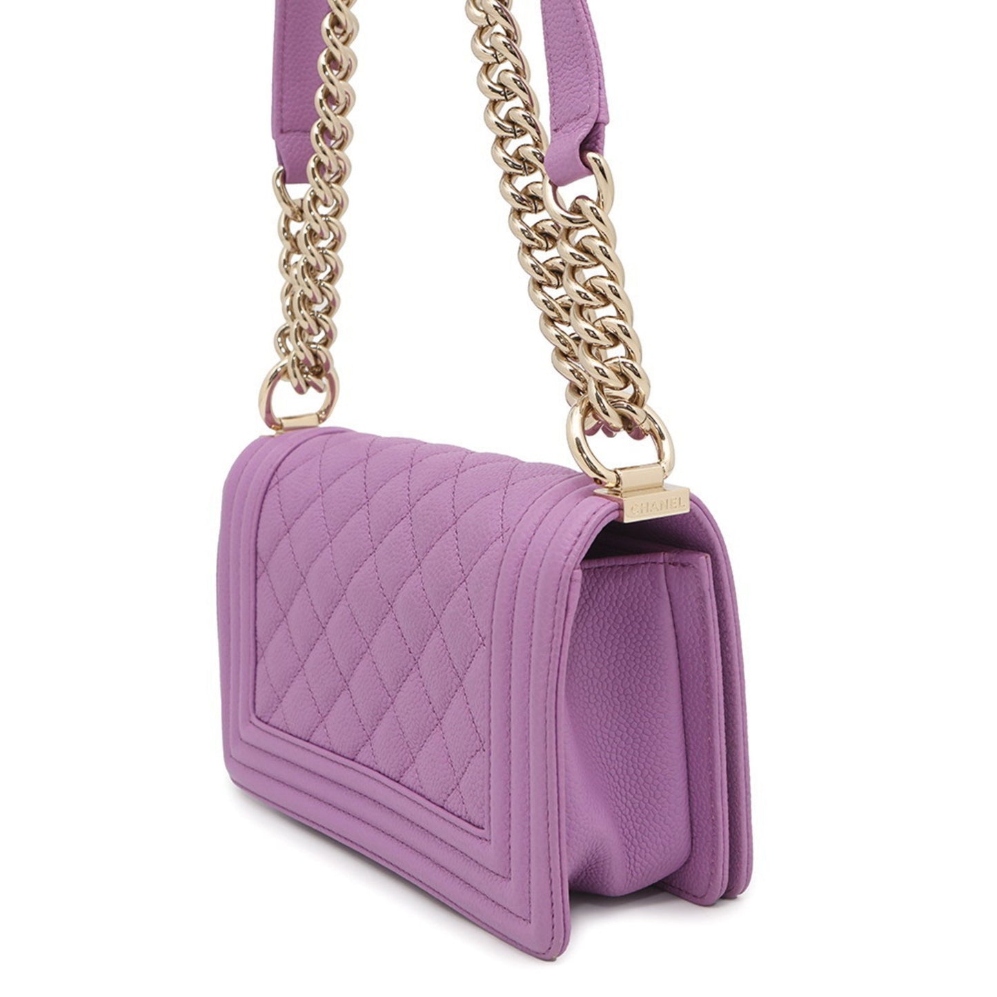 Chanel Calfskin Purple Shoulder Bags