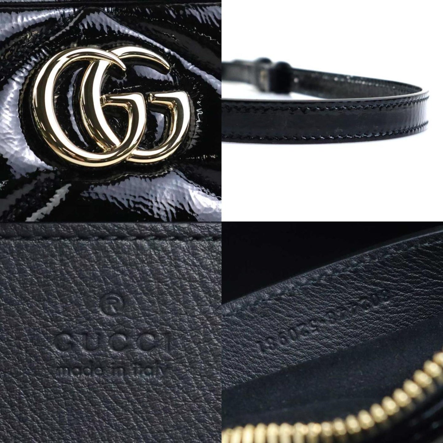 Gucci Patent Black Shoulder Bags