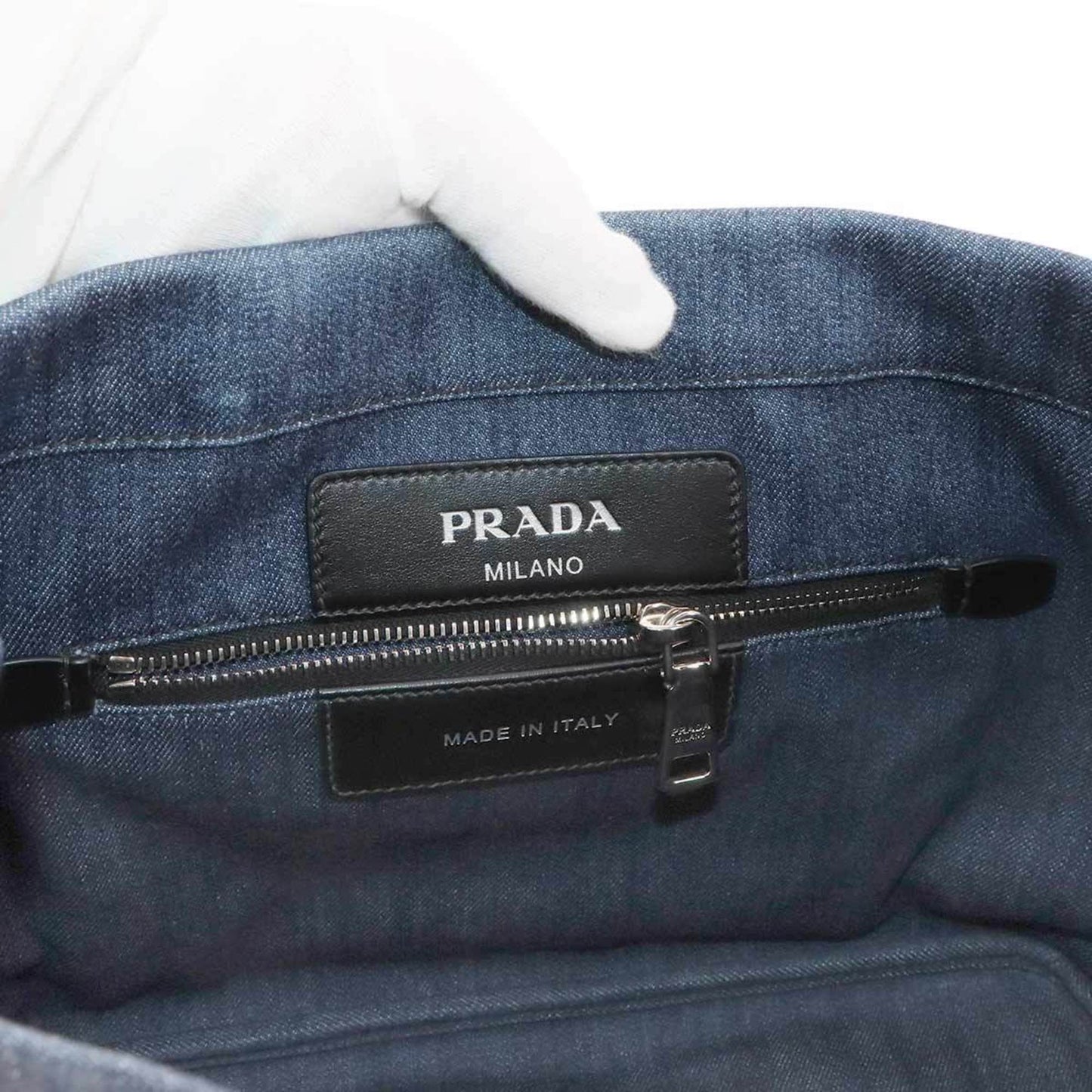 Prada Denim Black Tote Bags