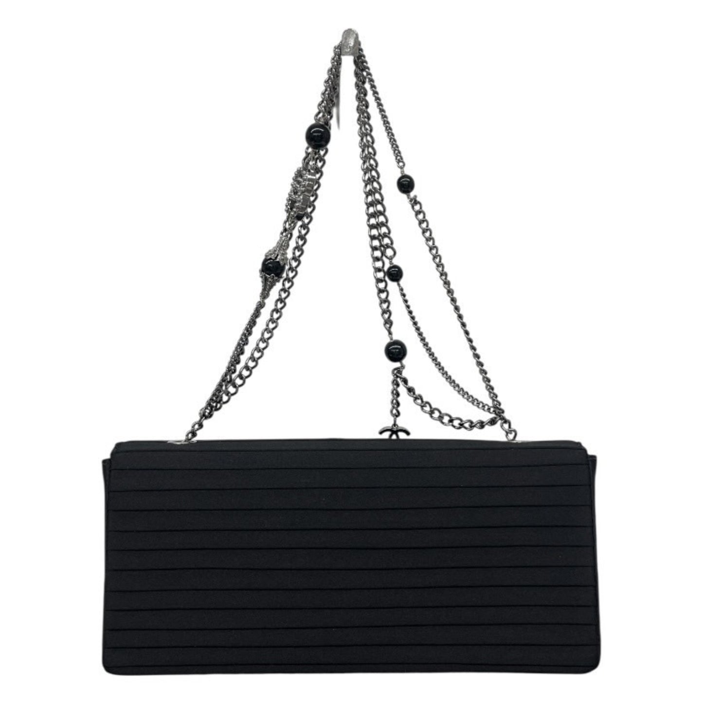 Chanel Satin Black Shoulder Bags