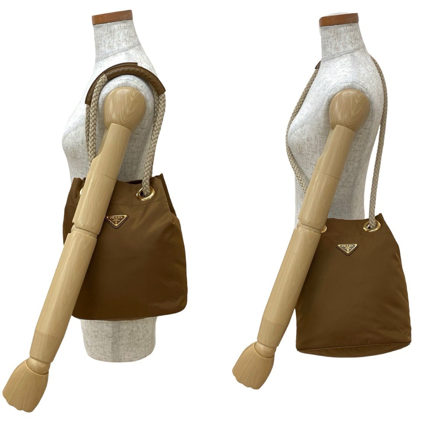 Prada Nylon Brown Shoulder Bags