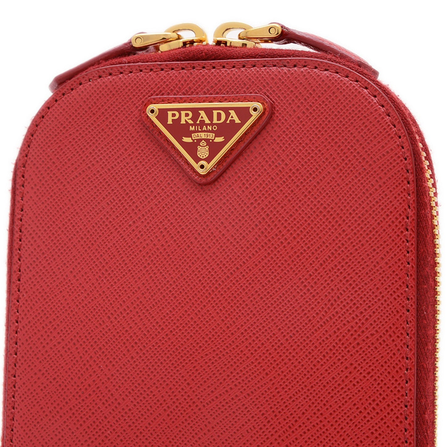 Prada Glossy Material Red Shoulder Bags