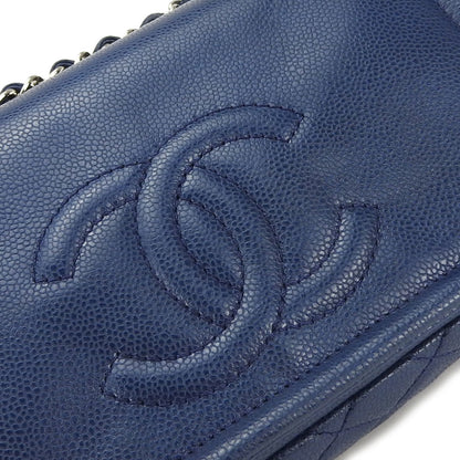 Chanel Calfskin Blue Shoulder Bags