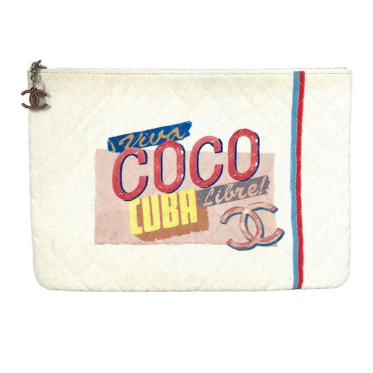 Chanel Canvas Blue Clutch Bags